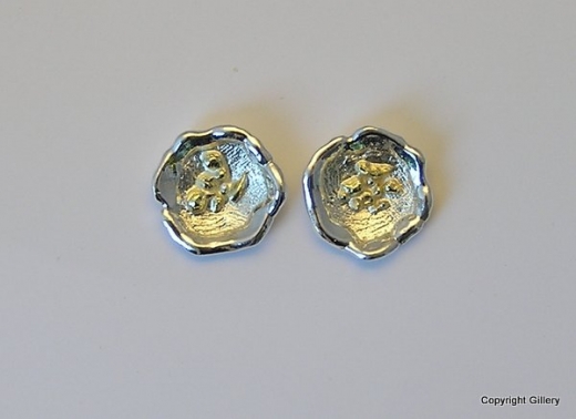 Silver & 18ct Gold stud earrings