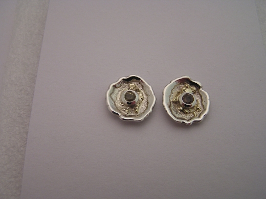 Silver & 18ct gold stud earrings with Citrines